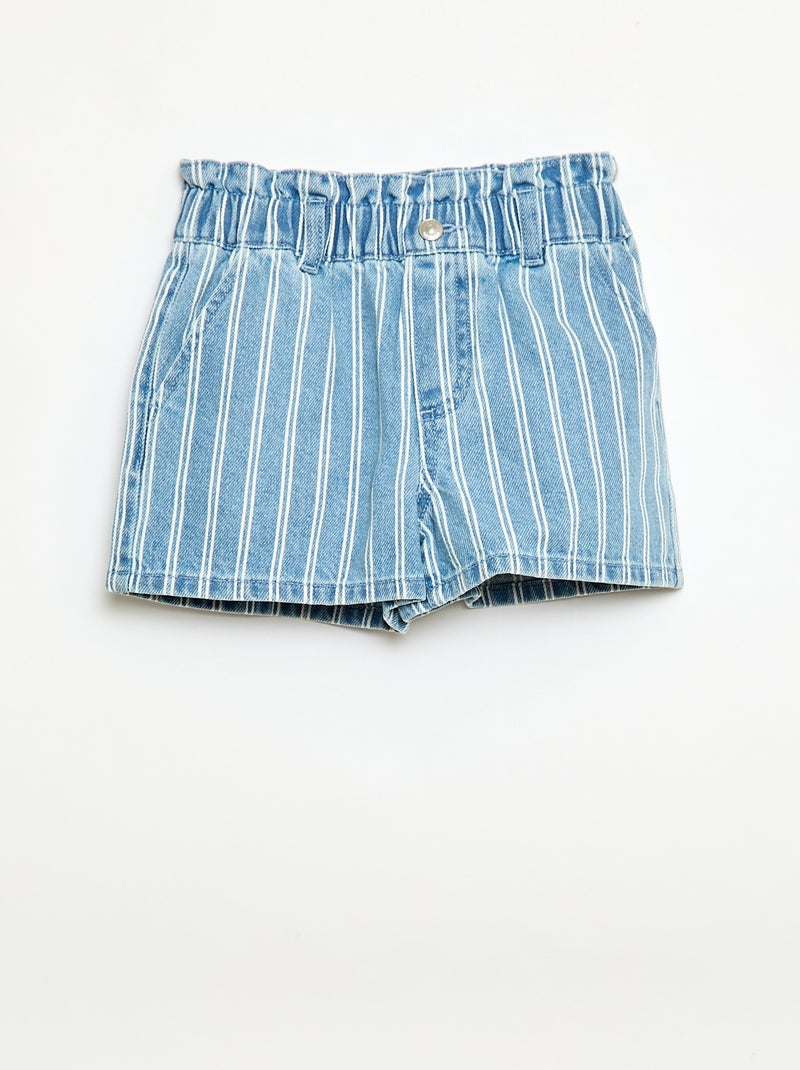 Short de ganga paper bag Azul - Kiabi