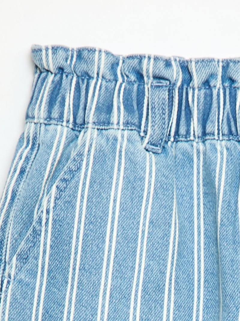 Short de ganga paper bag Azul - Kiabi