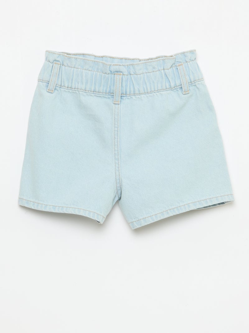 Short de ganga paper bag Azul - Kiabi