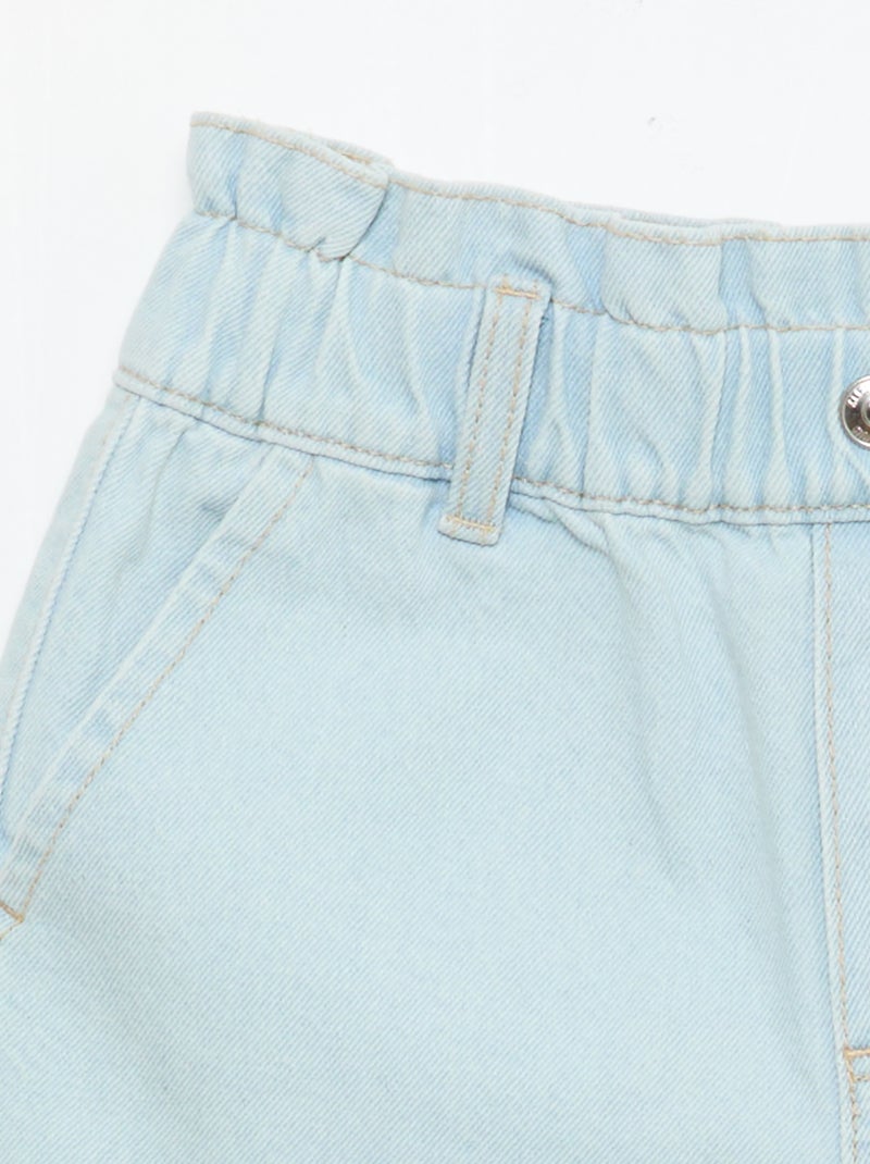 Short de ganga paper bag Azul - Kiabi
