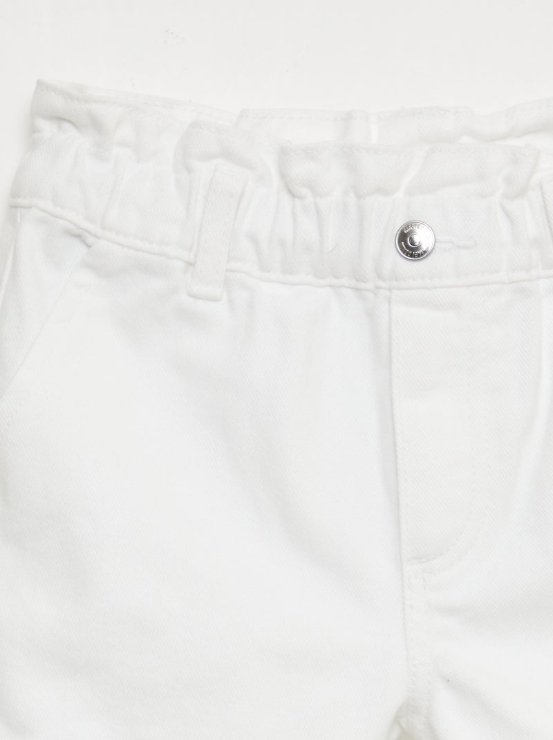Short de ganga paper bag Branco - Kiabi