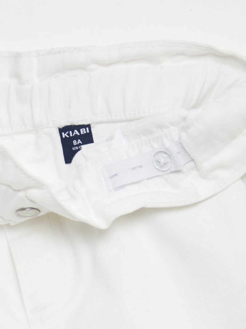 Short de ganga paper bag Branco - Kiabi