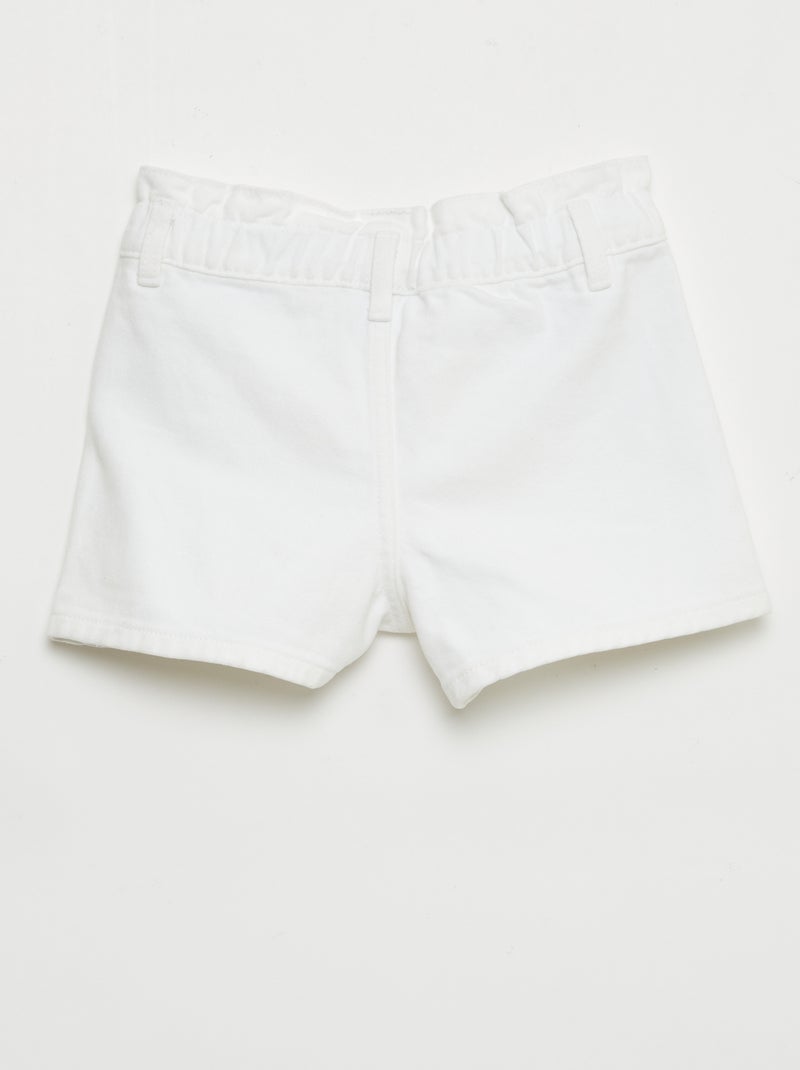 Short de ganga paper bag Branco - Kiabi