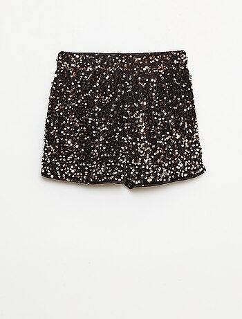 Short de lantejoulas liso