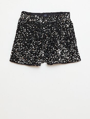 Short de lantejoulas liso
