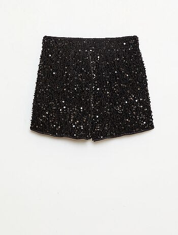 Short de lantejoulas liso
