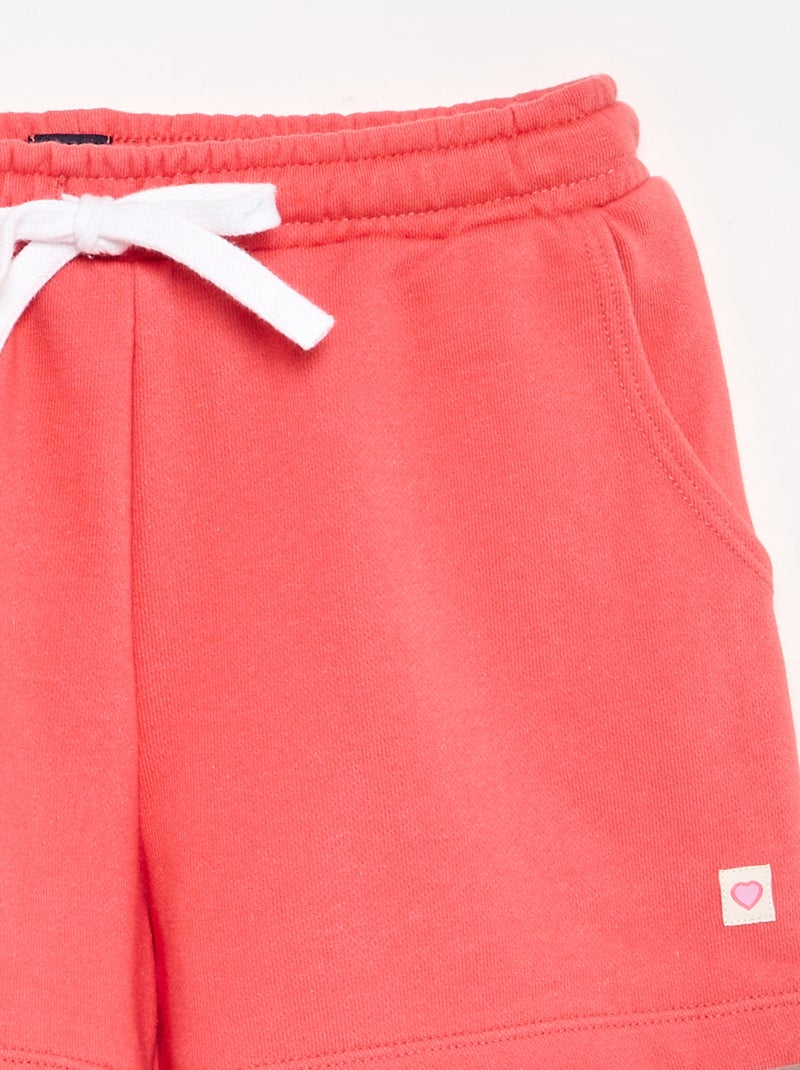 Short de moletão com bolsos Rosa - Kiabi