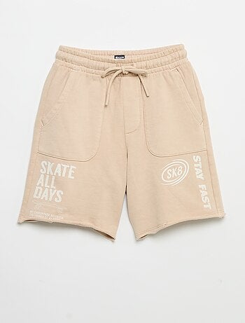 Short de moletão leve estampado