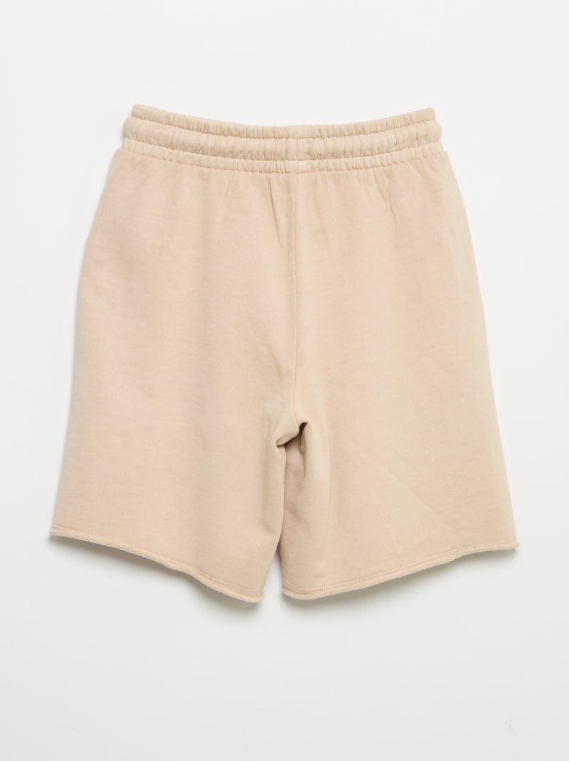 Short de moletão leve estampado Bege - Kiabi