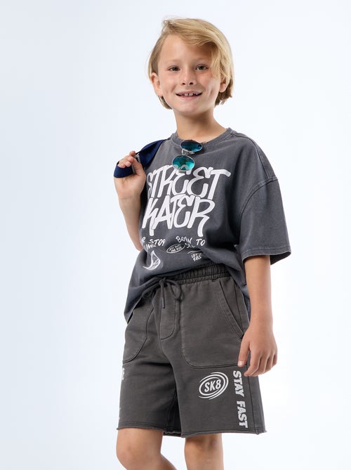 Short de moletão leve estampado - Kiabi
