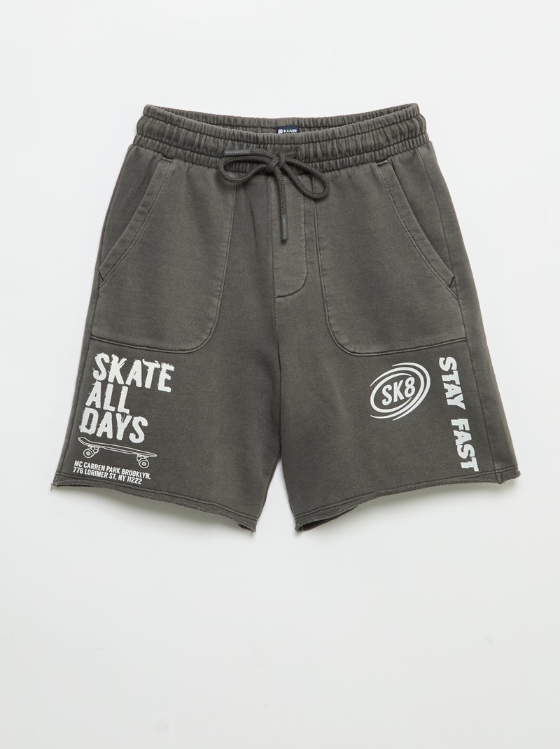 Short de moletão leve estampado Cinza - Kiabi