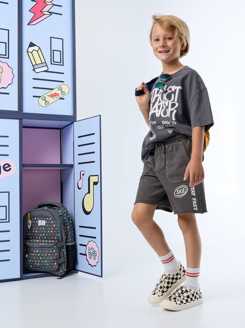 Short de moletão leve estampado - Kiabi