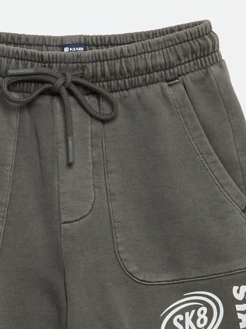 Short de moletão leve estampado Cinza - Kiabi