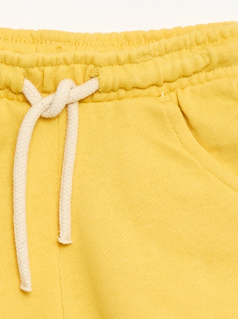 Short de moletão leve liso Amarelo - Kiabi