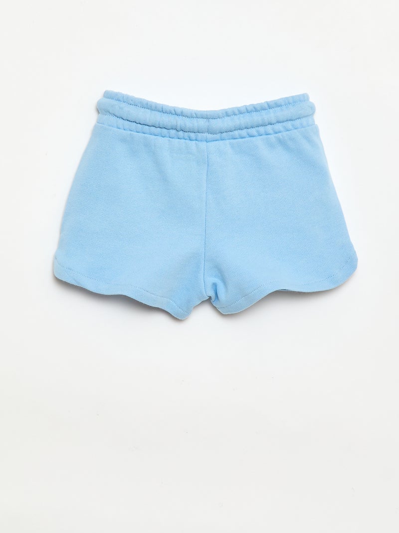 Short de moletão leve liso Azul - Kiabi