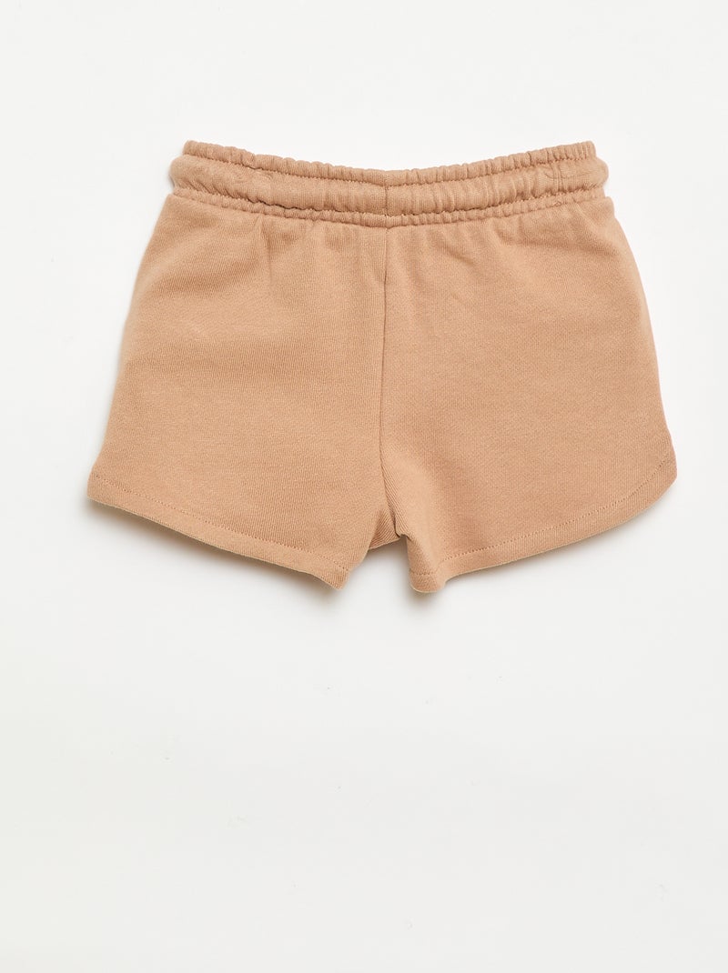 Short de moletão leve liso Bege - Kiabi
