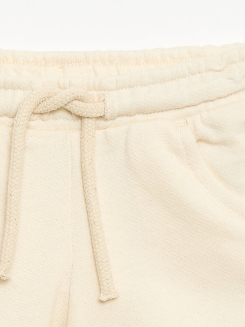 Short de moletão leve liso Branco - Kiabi