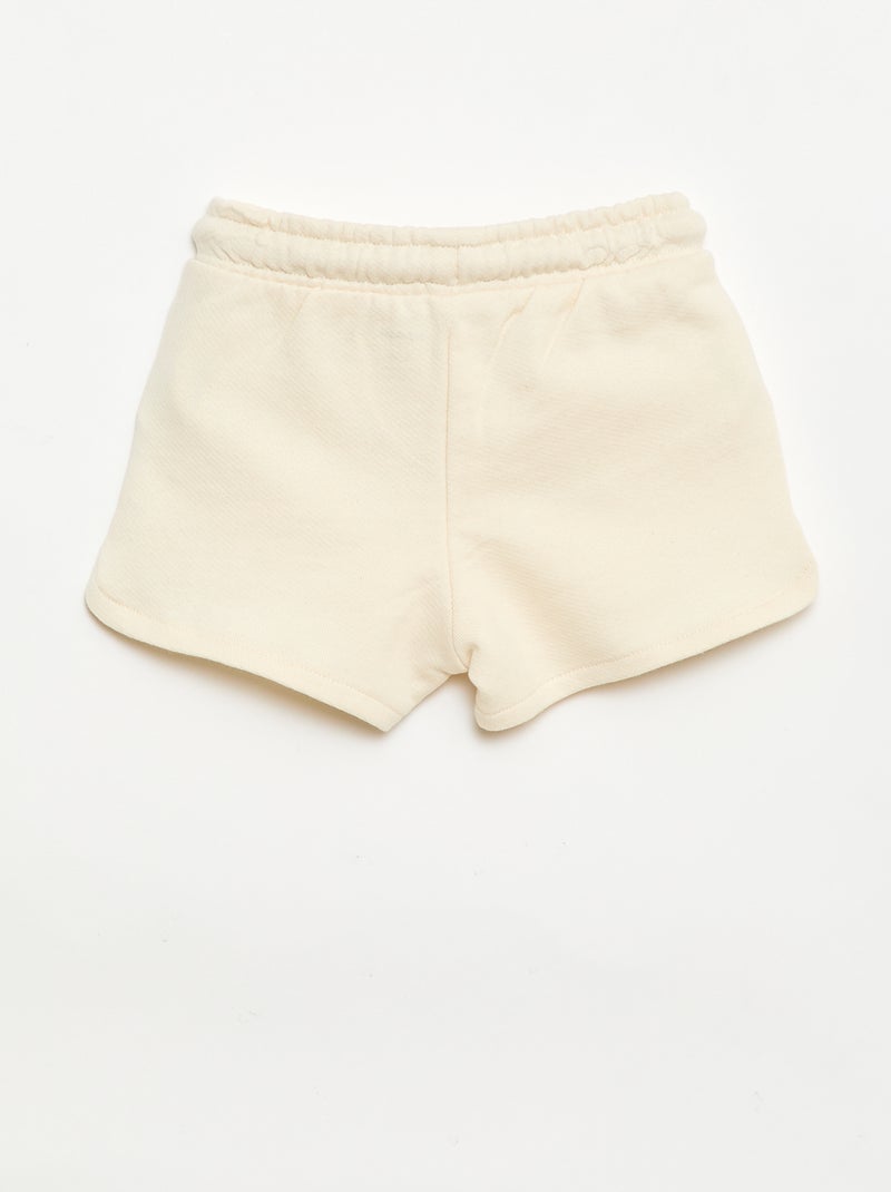Short de moletão leve liso Branco - Kiabi