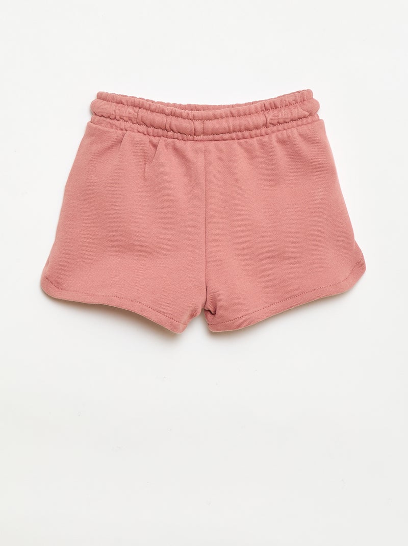 Short de moletão leve liso Rosa - Kiabi
