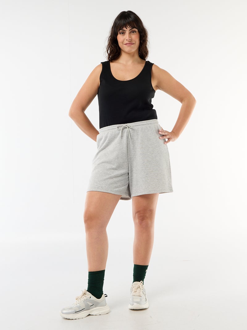 Short de moletom leve liso Cinza - Kiabi