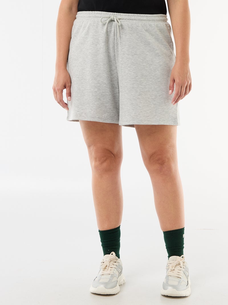 Short de moletom leve liso Cinza - Kiabi