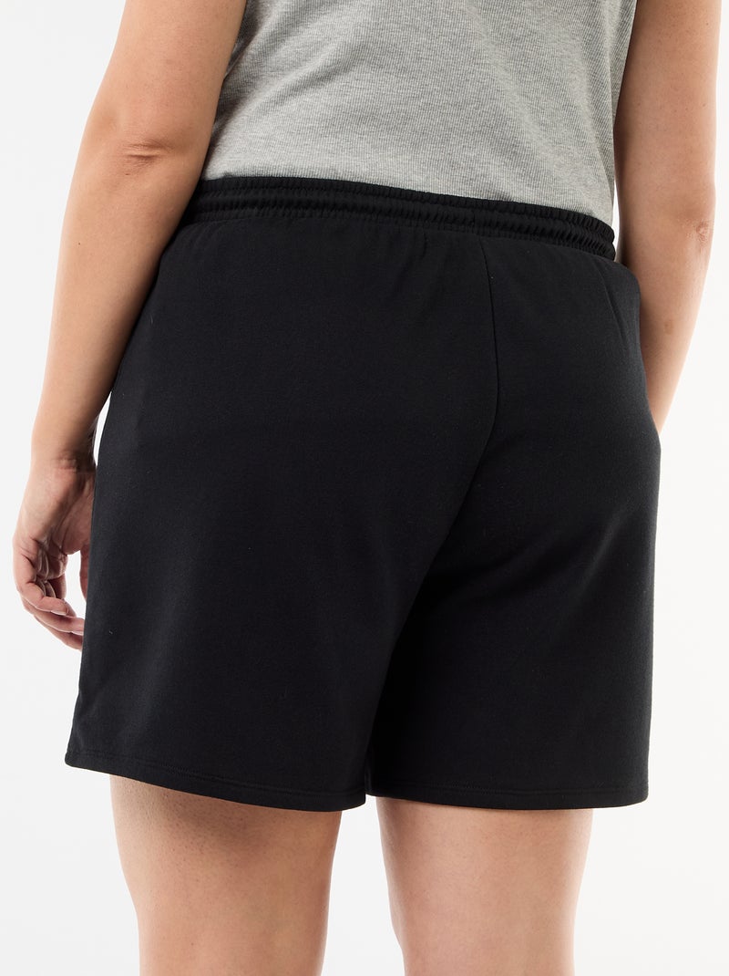 Short de moletom leve liso Preto - Kiabi