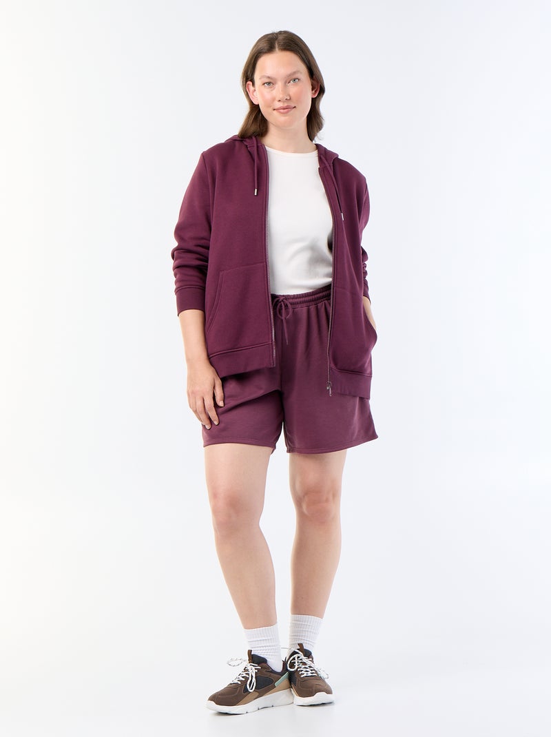 Short de moletom leve liso Violeta - Kiabi