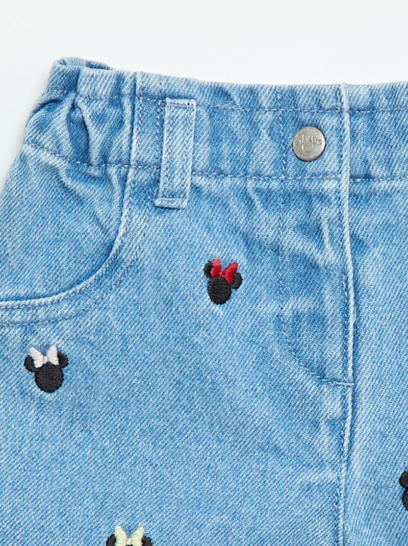 Short \'Disney\' em ganga bordado Azul - Kiabi