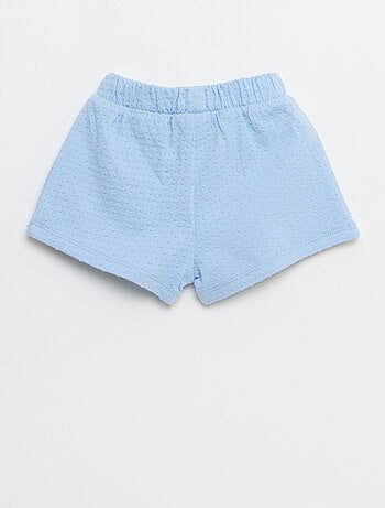 Short em malha jacquard liso com laço fantasia