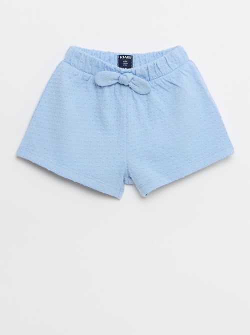 Short em malha jacquard liso com laço fantasia - Kiabi