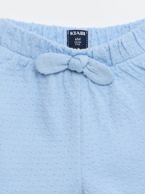 Short em malha jacquard liso com laço fantasia - Kiabi