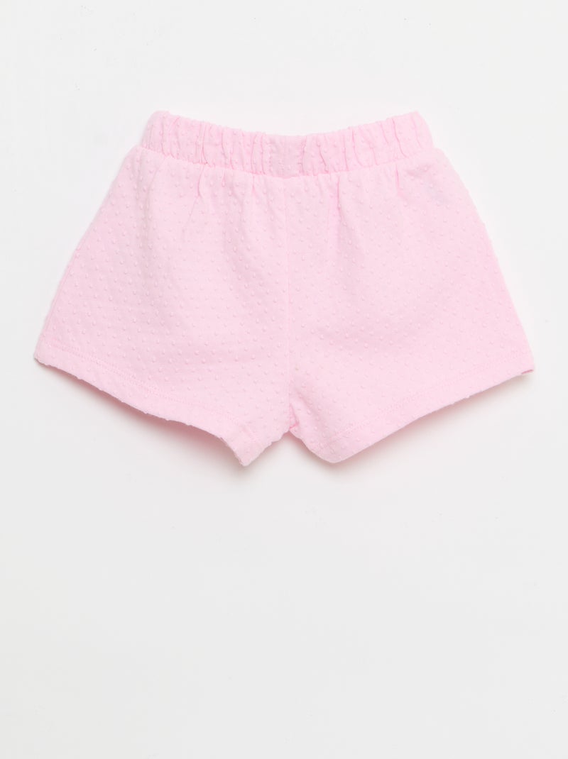 Short em malha jacquard liso com laço fantasia Rosa - Kiabi