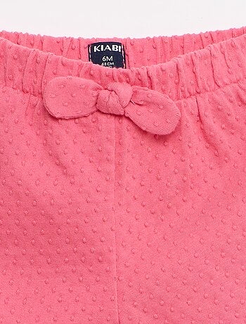 Short em malha jacquard liso com laço fantasia