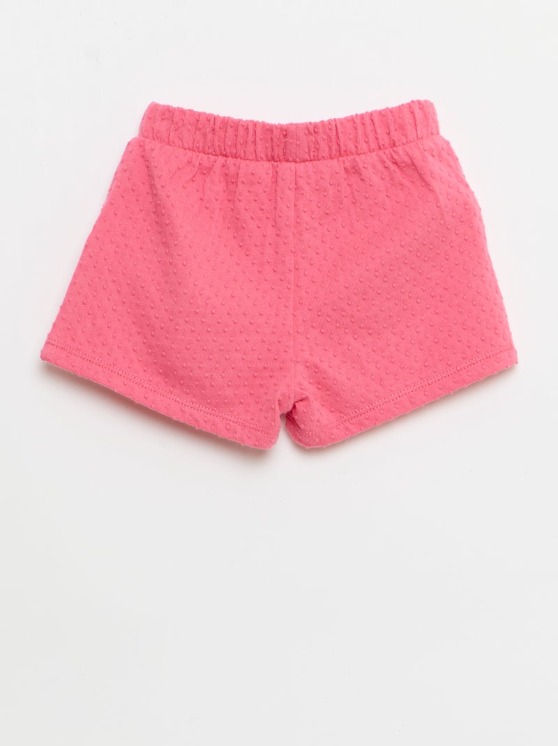 Short em malha jacquard liso com laço fantasia Rosa - Kiabi