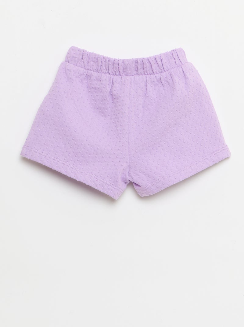 Short em malha jacquard liso com laço fantasia Violeta - Kiabi