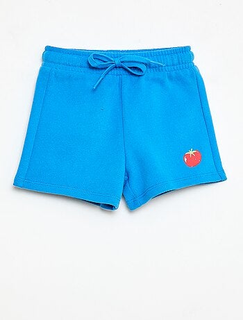 Short em moletom com padrão