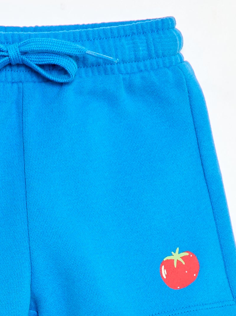 Short em moletom com padrão Azul - Kiabi