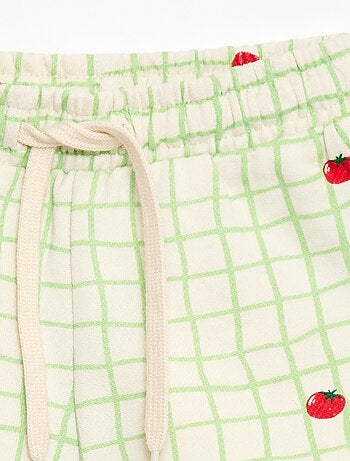 Short em moletom com padrão