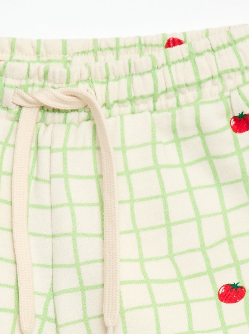 Short em moletom com padrão Branco - Kiabi
