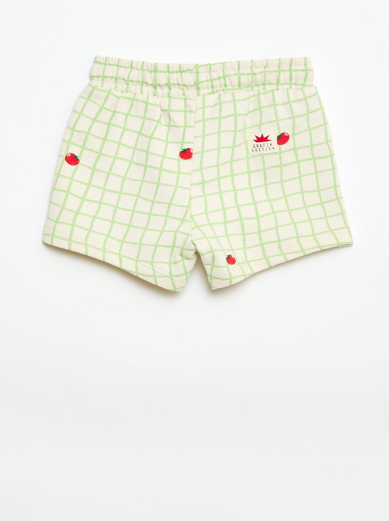 Short em moletom com padrão Branco - Kiabi