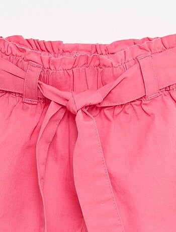 Short em popeline com cinto para amarrar