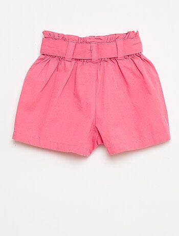 Short em popeline com cinto para amarrar