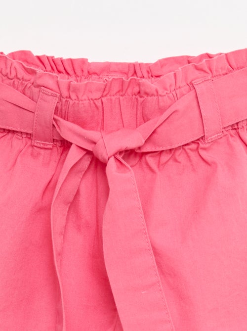 Short em popeline com cinto para amarrar - Kiabi