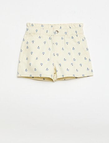 Short estampado integral em algodão