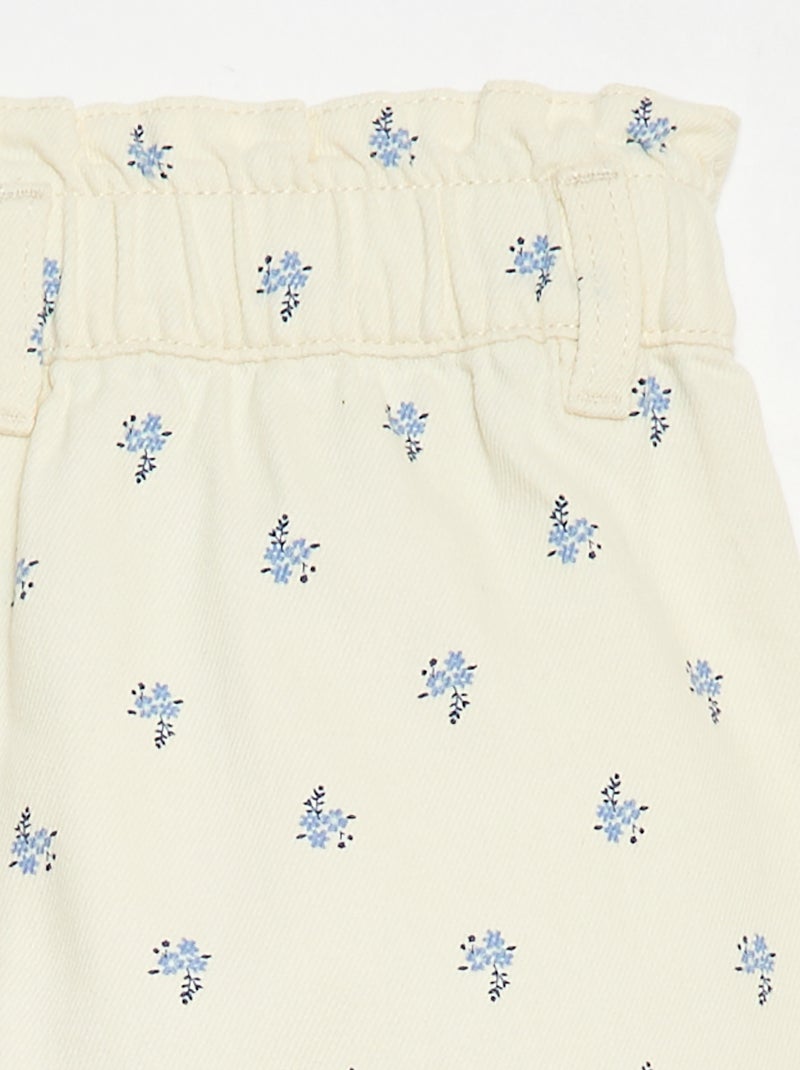 Short estampado integral em algodão Bege - Kiabi