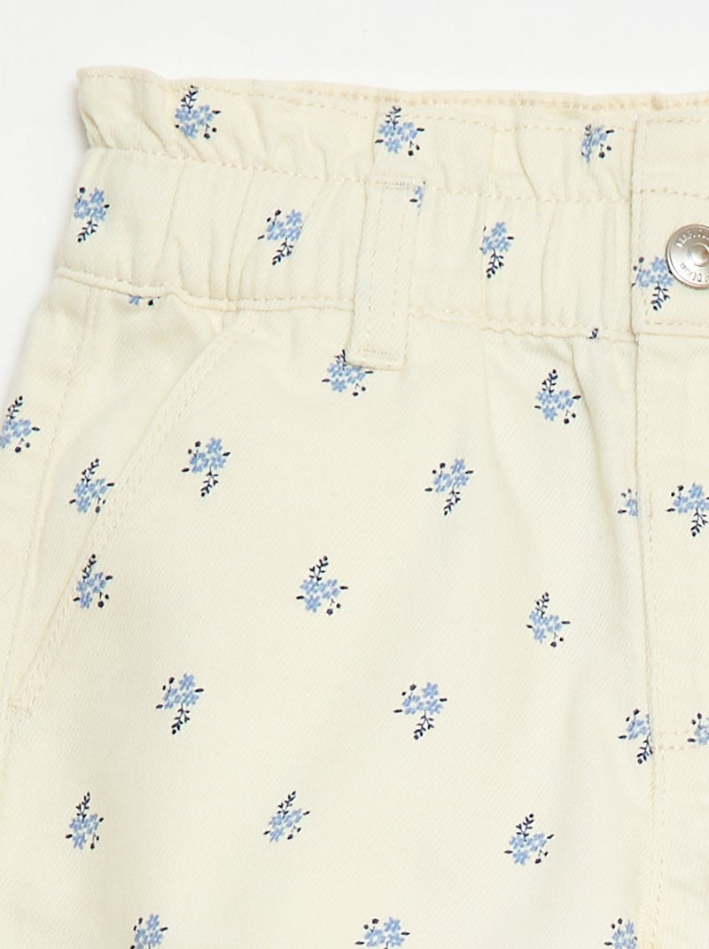 Short estampado integral em algodão Bege - Kiabi