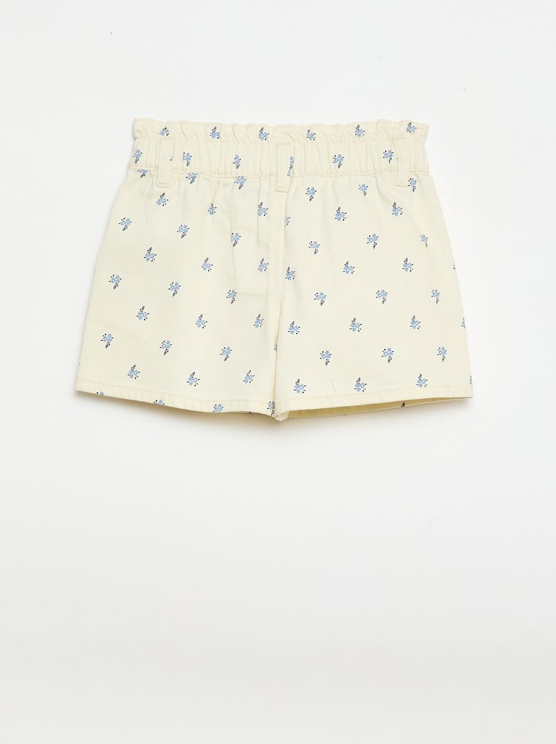 Short estampado integral em algodão Bege - Kiabi