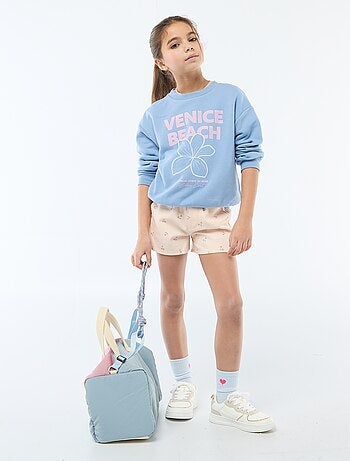 Short estampado integral em algodão