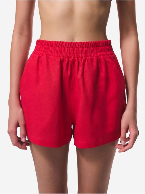 Short feminino com cintura elástica e cós médio penti - Kiabi Short feminino com cintura elástica e cós médio penti - Kiabi