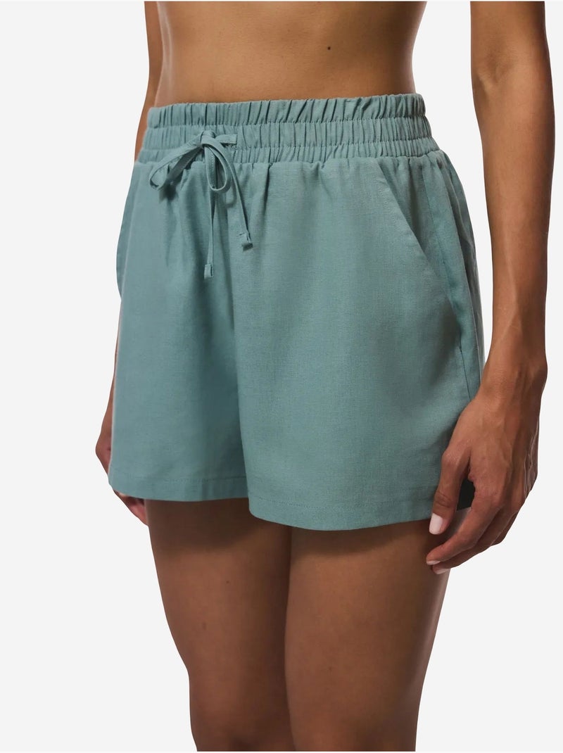 Short feminino com cós elástico e cintura média penti Verde - Kiabi